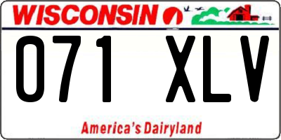WI license plate 071XLV
