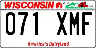 WI license plate 071XMF