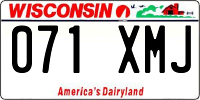 WI license plate 071XMJ