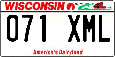 WI license plate 071XML