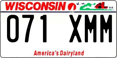 WI license plate 071XMM