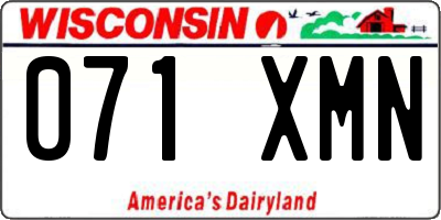 WI license plate 071XMN