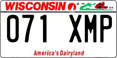 WI license plate 071XMP