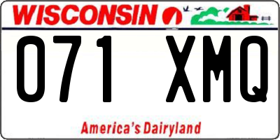 WI license plate 071XMQ