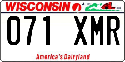 WI license plate 071XMR