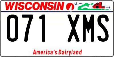 WI license plate 071XMS
