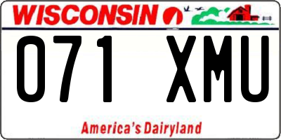 WI license plate 071XMU