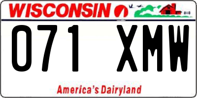 WI license plate 071XMW