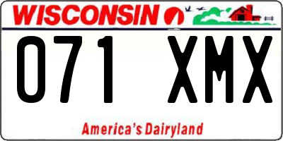 WI license plate 071XMX