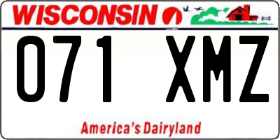 WI license plate 071XMZ