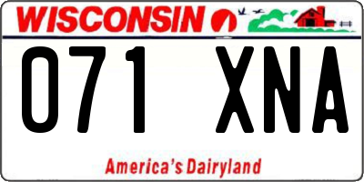 WI license plate 071XNA