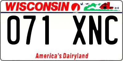 WI license plate 071XNC
