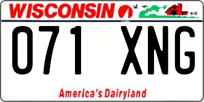 WI license plate 071XNG