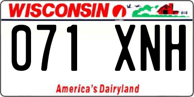 WI license plate 071XNH