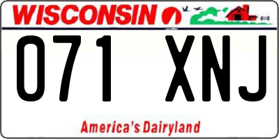 WI license plate 071XNJ