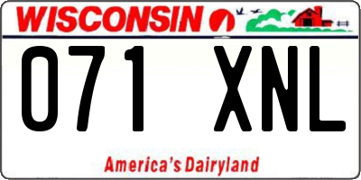 WI license plate 071XNL