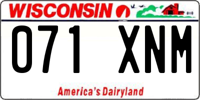 WI license plate 071XNM