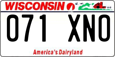 WI license plate 071XNO