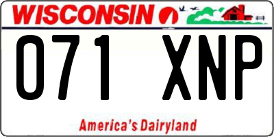 WI license plate 071XNP