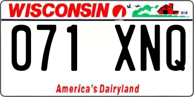 WI license plate 071XNQ