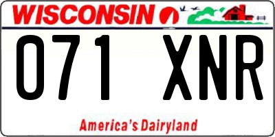 WI license plate 071XNR