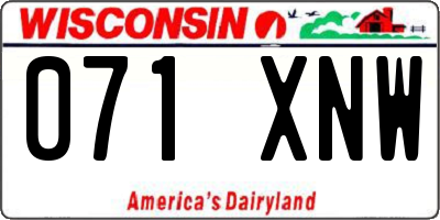 WI license plate 071XNW