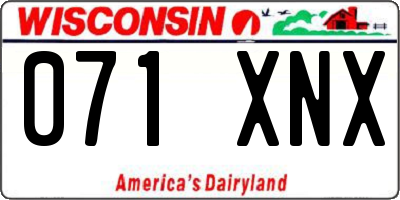 WI license plate 071XNX
