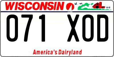 WI license plate 071XOD