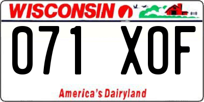 WI license plate 071XOF