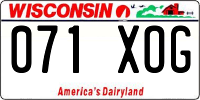 WI license plate 071XOG