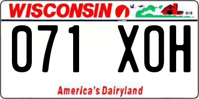 WI license plate 071XOH