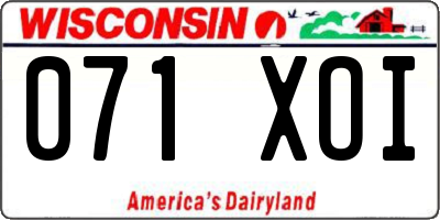 WI license plate 071XOI