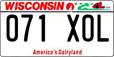 WI license plate 071XOL
