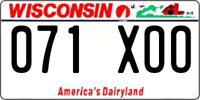 WI license plate 071XOO