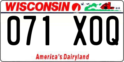 WI license plate 071XOQ