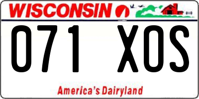 WI license plate 071XOS