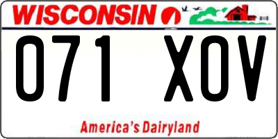 WI license plate 071XOV