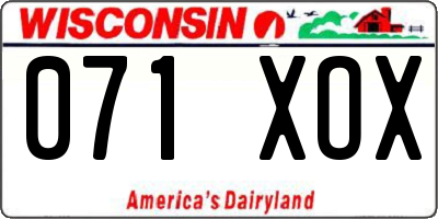 WI license plate 071XOX