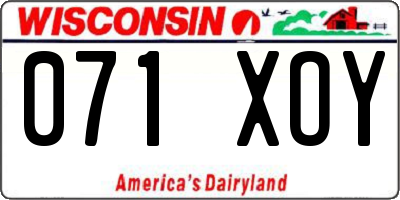 WI license plate 071XOY