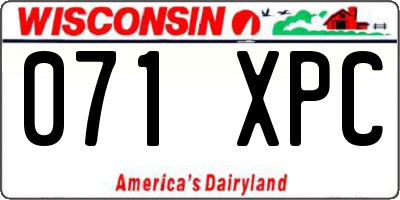 WI license plate 071XPC