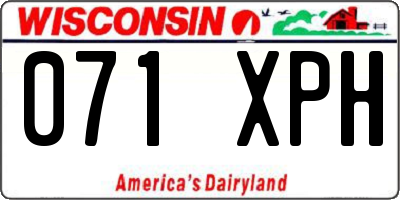 WI license plate 071XPH