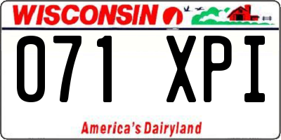 WI license plate 071XPI