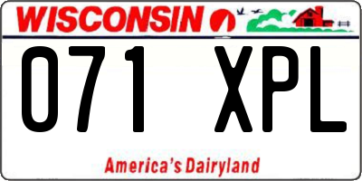 WI license plate 071XPL