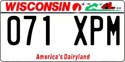WI license plate 071XPM