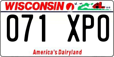 WI license plate 071XPO