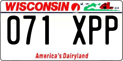 WI license plate 071XPP