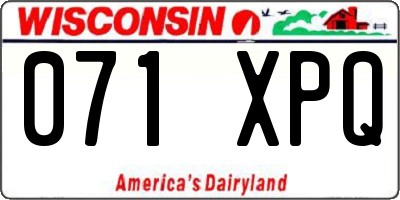 WI license plate 071XPQ