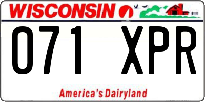 WI license plate 071XPR
