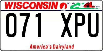 WI license plate 071XPU
