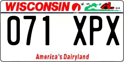 WI license plate 071XPX